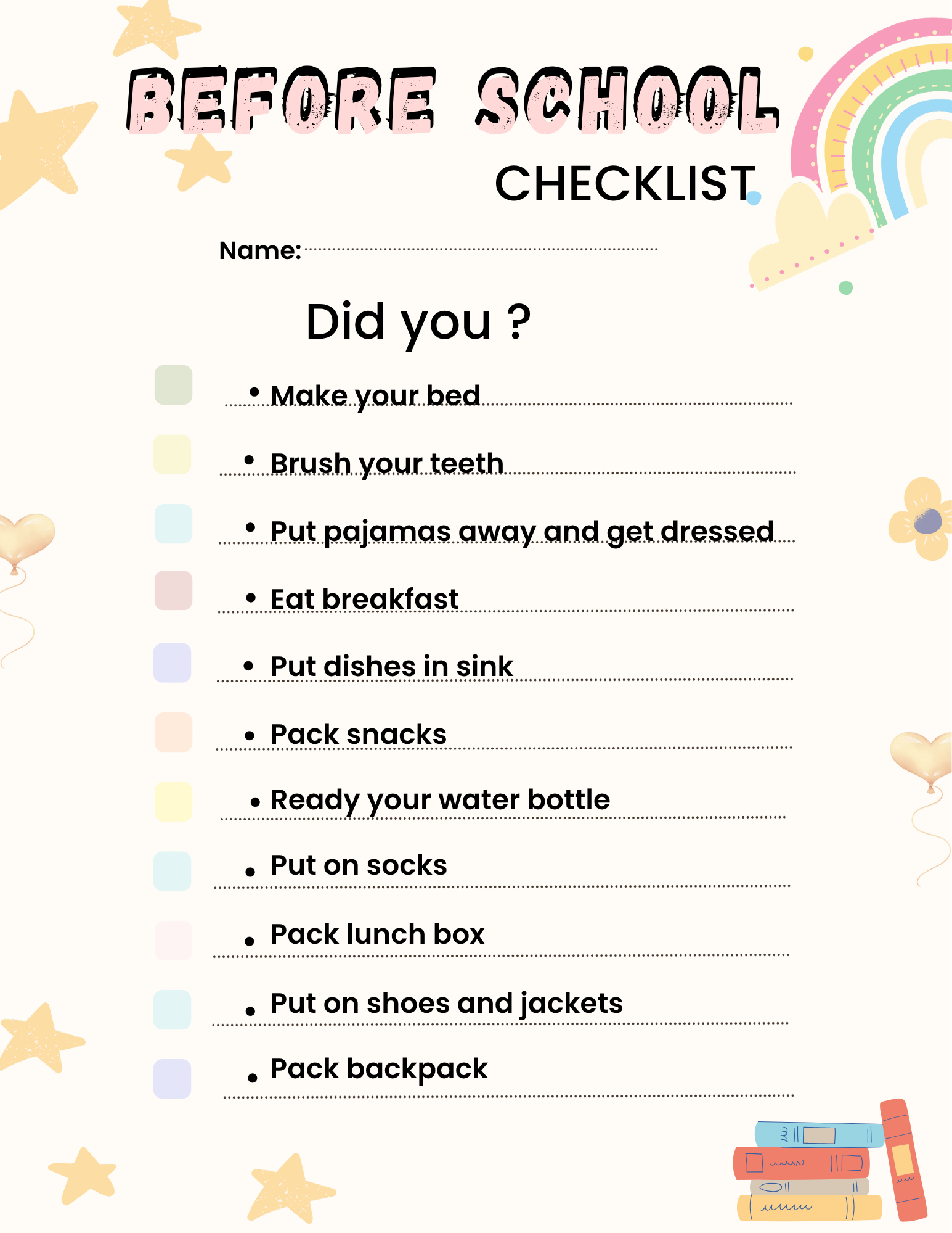 Routine Reward Chart